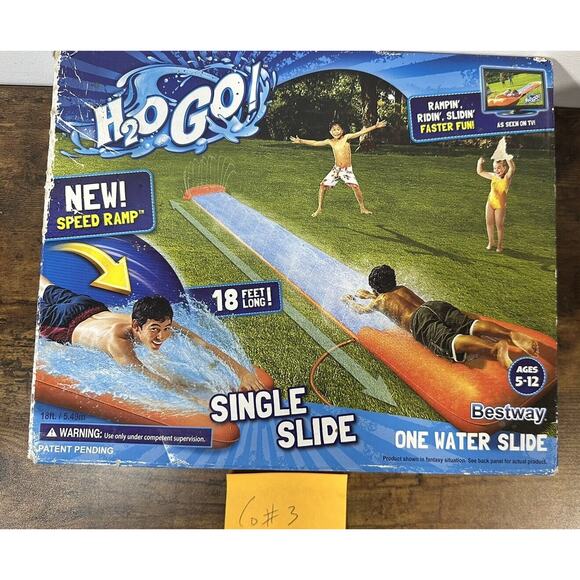 Bestway H2OGO Single Slide Water Slide With Speed Ramp 18' Long - Picture 1 of 2